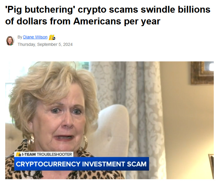 pig butchering crypto scams swindle billions of dollars from Americans per year