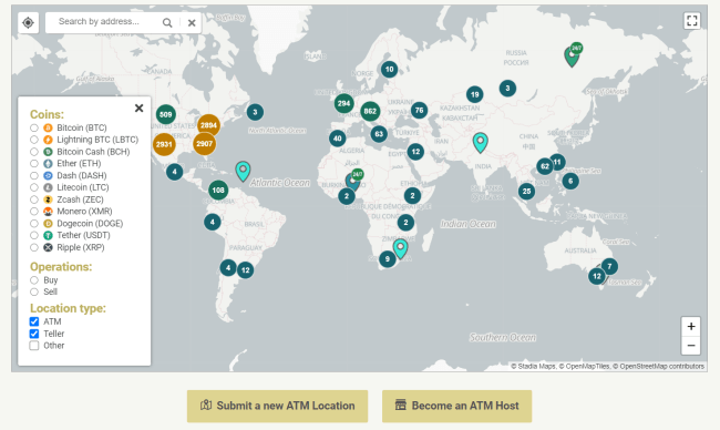 Screenshot of coinatmradar.com