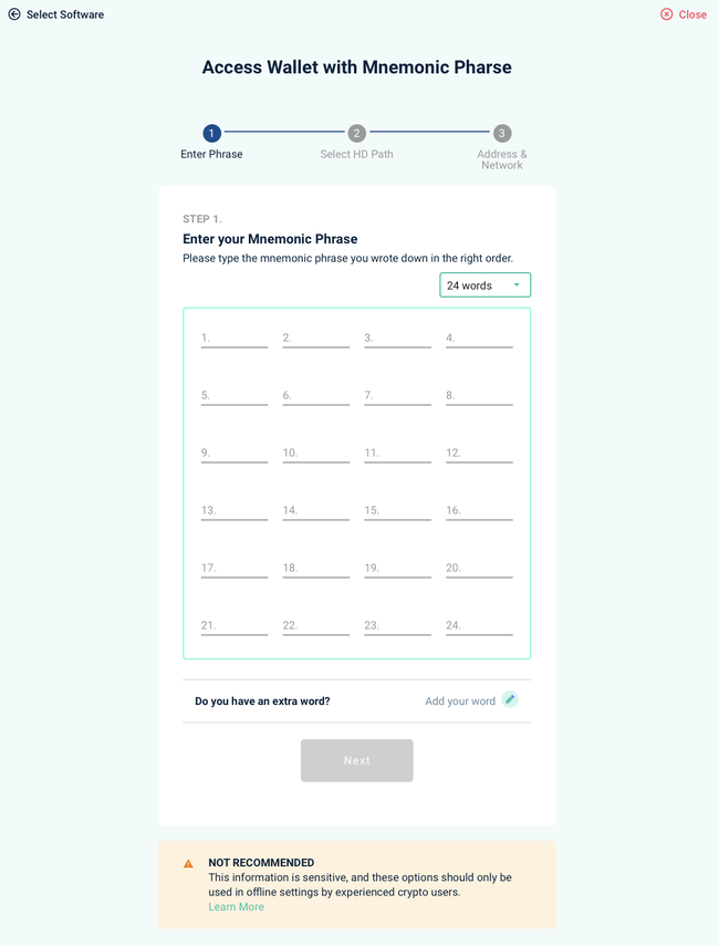 Myetherwallet enter passphrase