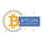 'Bitcoin accepted here' logo